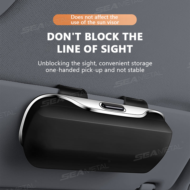SEAMETAL Car Glasses Box Portable Press Switch Sunglasses Holder Driving Glasses Case Car Sun Visor Lenses Storage Box