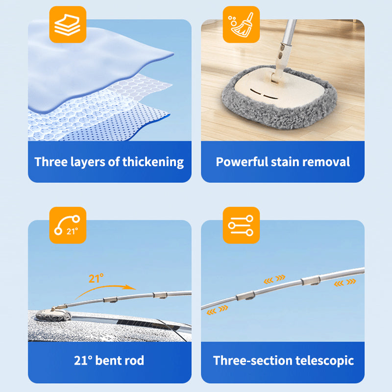 SEAMETAL  Retractable Car Wash Mop Shenier Three -section Telescopic Brush Wiper