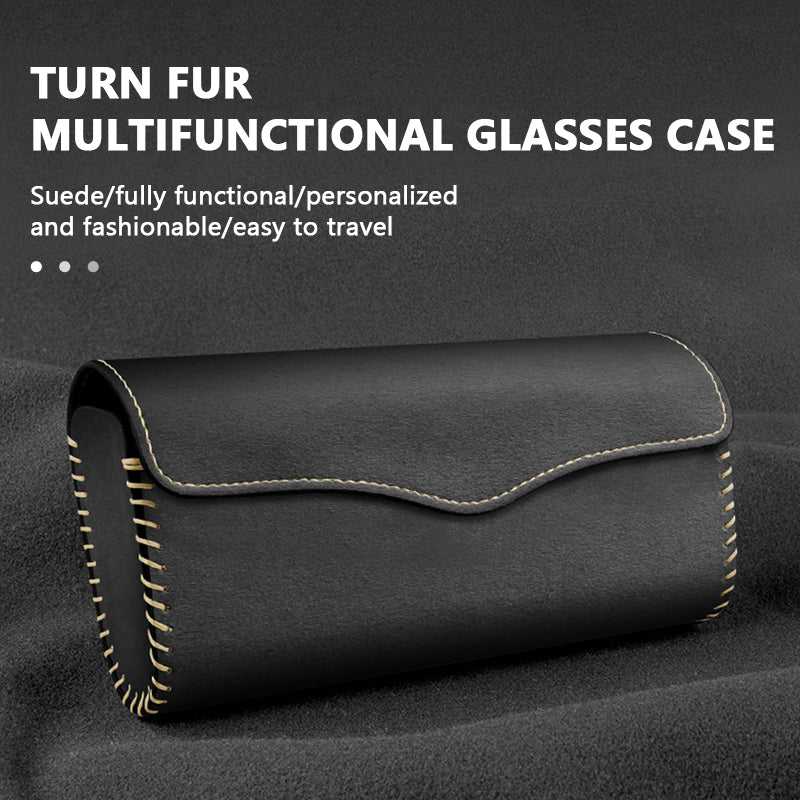 SEAMETAL Car Sun Visor Plate Glasses Case Suede Leather Car Glasses Storage Bag