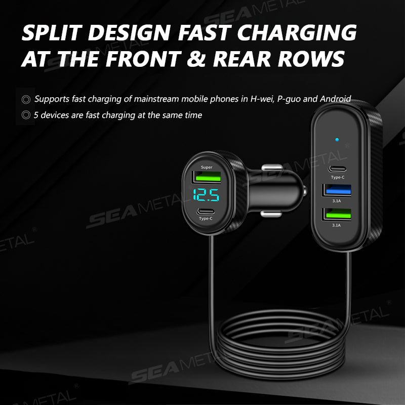 SEAMETAL Car Charger Adapter 66W USB Type-C Fast Charging Splitter