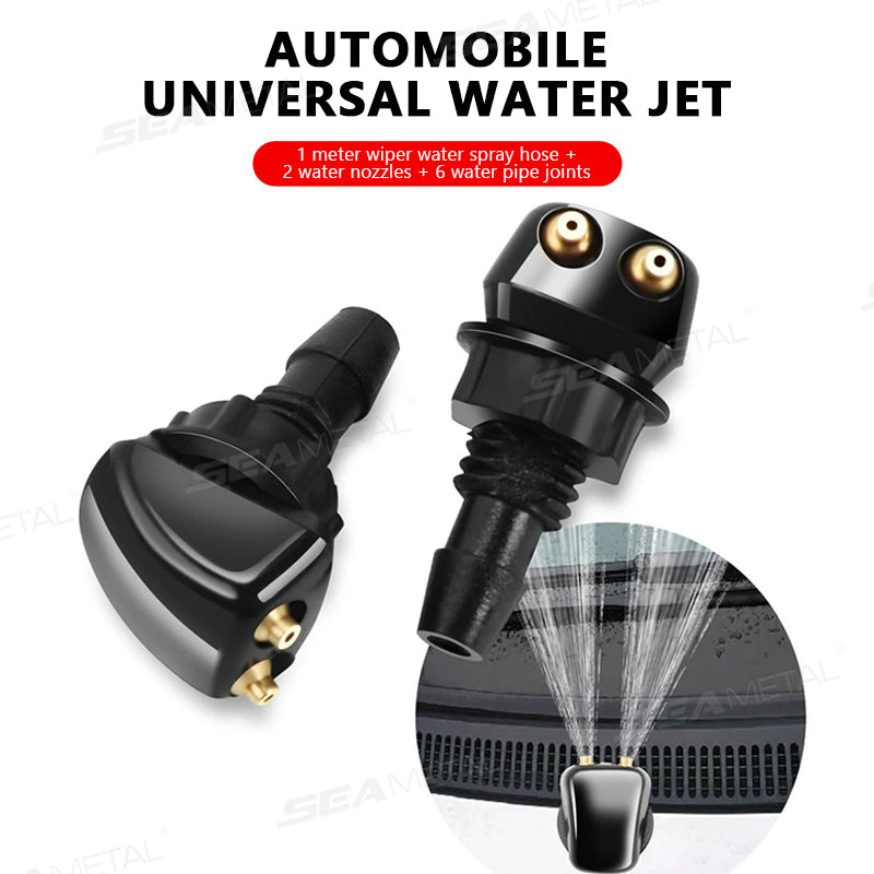 SEAMETAL Car Windshield Wiper Washer Spray Nozzle Dual Hole Hose Wiper Water Jet