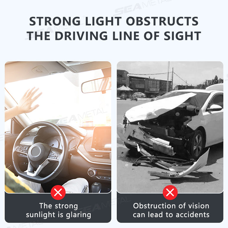 SEAMETAL Anti-Glare Sun Visor for Car,Car Shade for Sun Protection and Snow Blindness,HD Visor Extender All Season Fit for Trucks SUVs