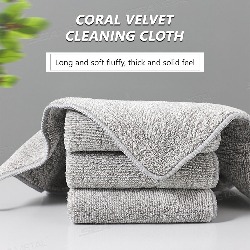 SEAMETAL Thickened Bamboo Charcoal Cleaning Towel Lint Free Super Absorbent Microfiber Cleaning Cloths for Car Window Household