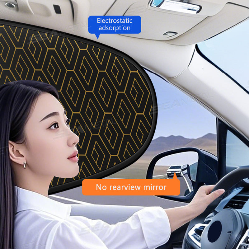 SEAMETAL Car Window Sunshade Car Side Window Insulation Adsorption Curtain Sun Protection Foldable Front Back Sunshade Cover