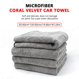 SEAMETAL 120X50CM Car Drying Towel Ultra-Soft Microfiber Auto Cleaning Cloth