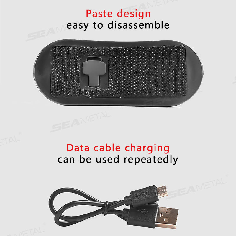 SEAMETAL Motorcycle Helmet Brake Light USB Rechargeable LED Helmet Tail Lights