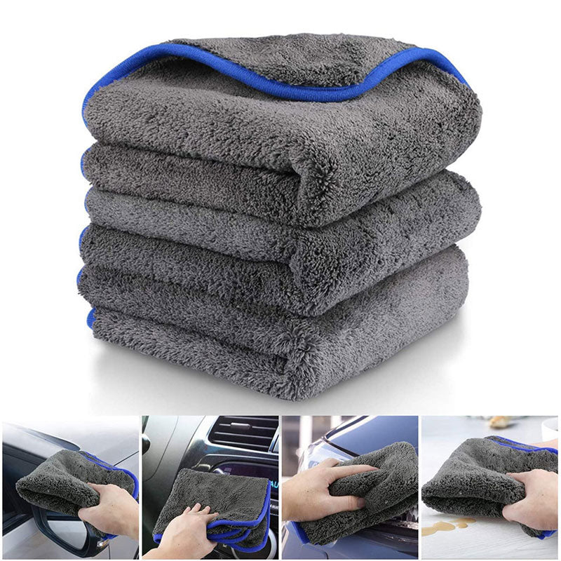 SEAMETAL Thickened Coral Fleece 1200gsm Car Cleaning Towel Super Absorbent Microfiber Cleaning Cloth Home Window Detailing Rag