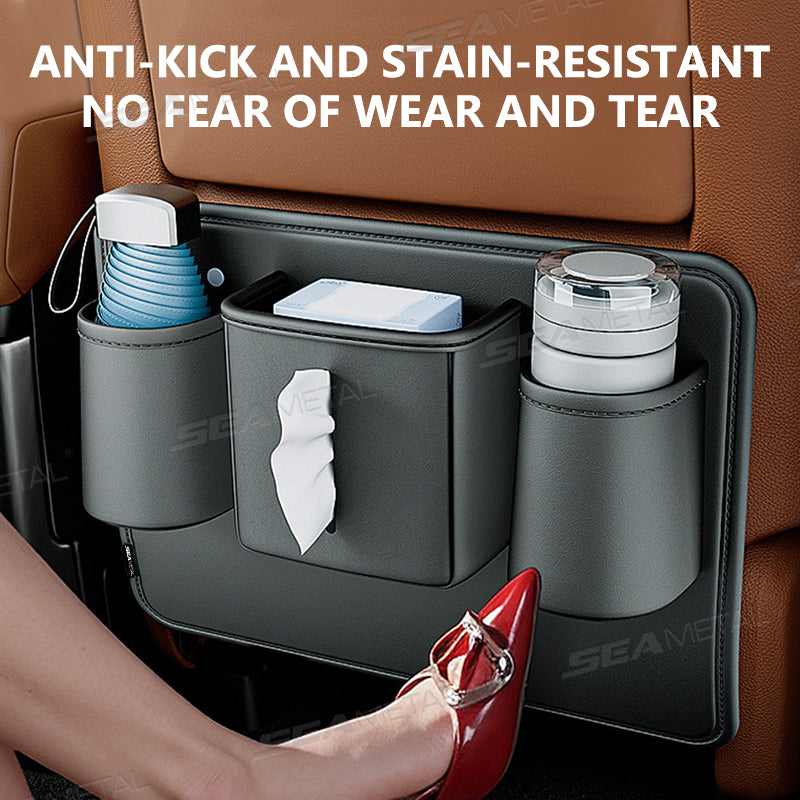 SEAMETAL Car Seat Back Anti Kick Pad Short Leather Auto Backseat Protector