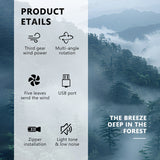 SEAMETAL Cooling Car Fan Headrest USB Fans For Car Rear Seat Free-Adjustment 3-Speed Strong Wind Auto Fan