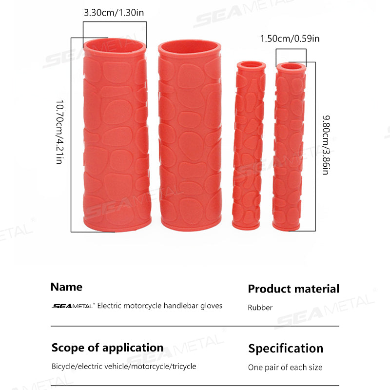 SEAMETAL 4Pcs Motorcycle Handlebar Grip Sleeve Rubber Anti-Slip Motorcycle Handle Cover