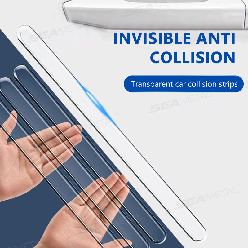 SEAMETAL 4Pcs Extended Car Door Bumper Strip Transparent Car Body Protector Sticker