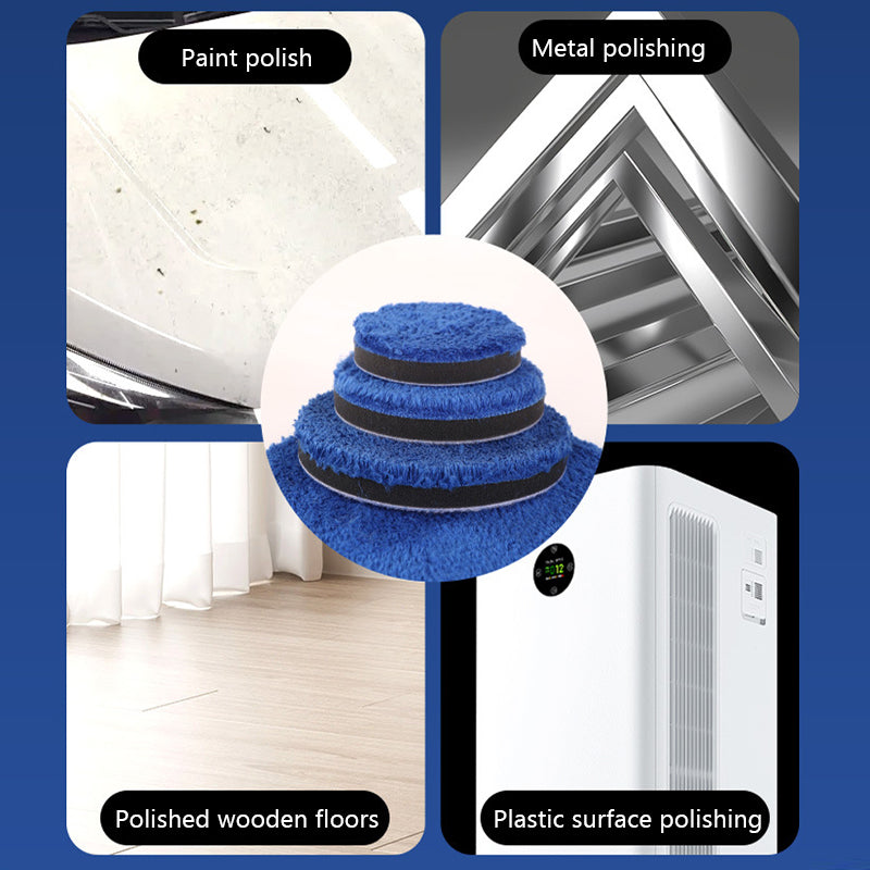 SEAMETAL 4/5/6 Inch Car Removing Wax Buffer Pads Microfiber Polishing Pad Replaceable Buffing Pads Polisher Car Wash Cleaning Pads