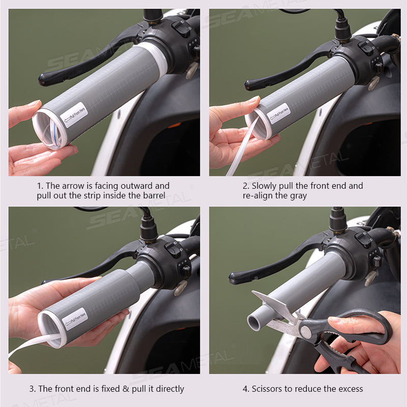 SEAMETAL Self Shrinking Motorcycle Handlebar Cover Silicone Non-Slip Anti Vibration Motorcycle Grip Cover Sleeve Universal Type