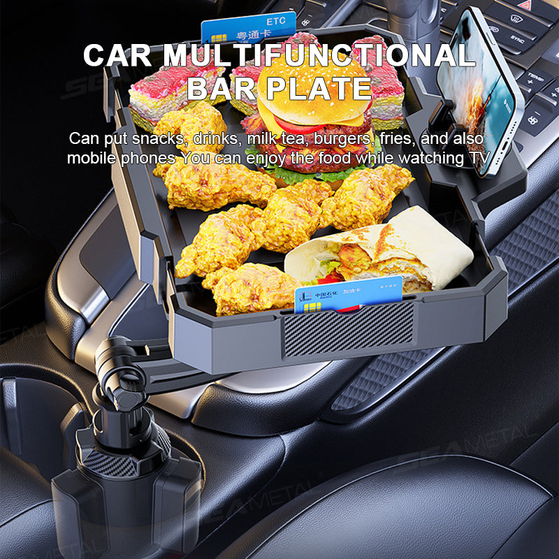 SEAMETAL Car Food Tray Portable Car Dining Table with Mobile Phone Holder