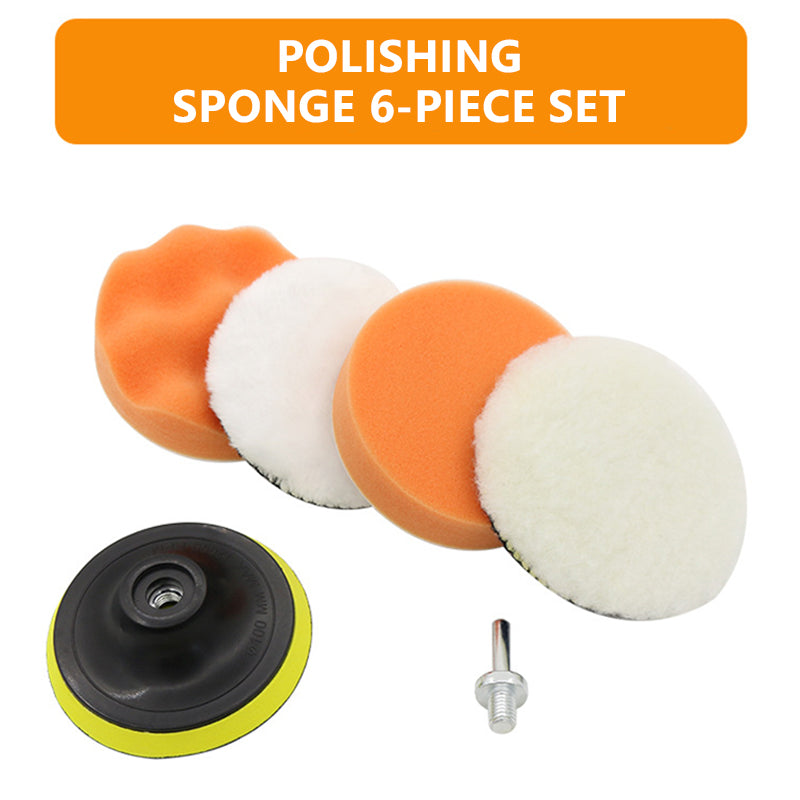SEAMETAL 6pcs Buffing Sponge Pad Auto Buffing Waxing Sponge Car Polisher