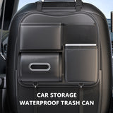 SEAMETAL PU Leather Car Seat Back Organizer Large Capacity Storage Bag