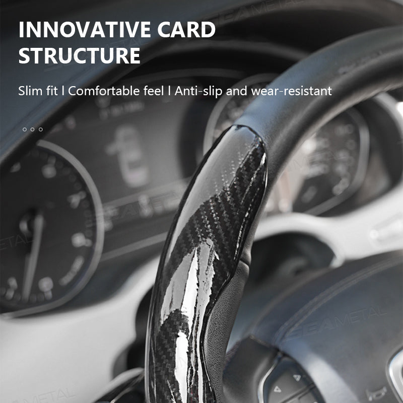 SEAMETAL Carbon Fiber Car Steering Wheel Cover Anti Slip Steering Wheel Protector Cover Durable Wear-resistant