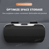 SEAMETAL Car Glasses Box Portable Press Switch Sunglasses Holder Driving Glasses Case Car Sun Visor Lenses Storage Box