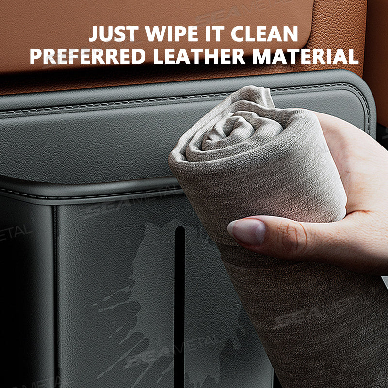 SEAMETAL Car Seat Back Anti Kick Pad Short Leather Auto Backseat Protector