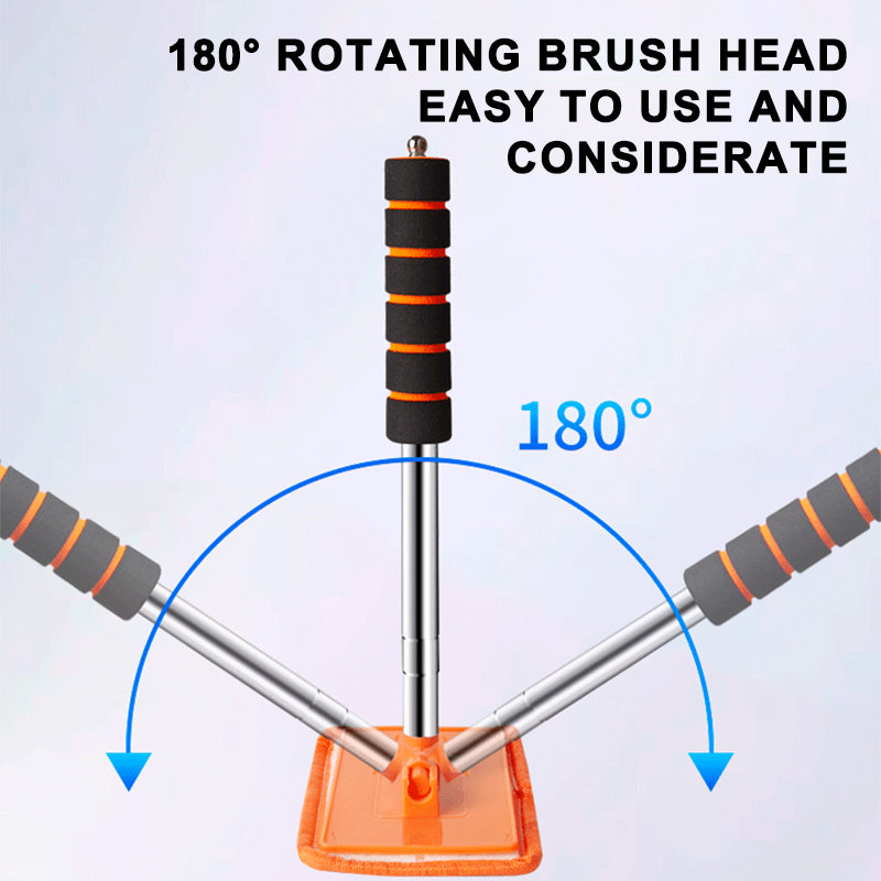 Windshield Cleaner Tool, Car Interior Detailing Cleaning Kit with Extendable Handle Microfiber Pads