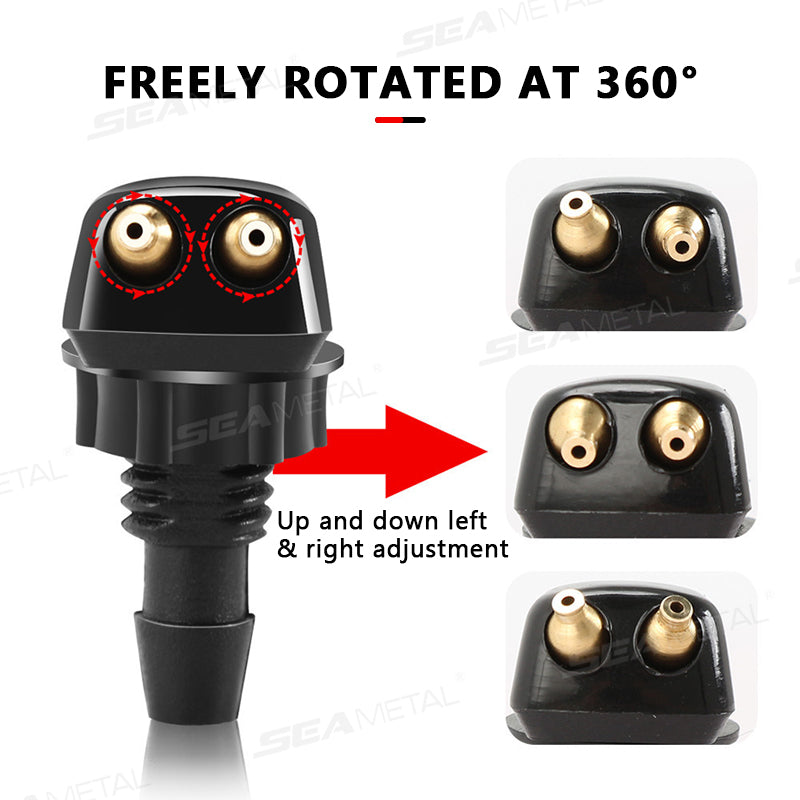 SEAMETAL Car Windshield Wiper Washer Spray Nozzle Dual Hole Hose Wiper Water Jet