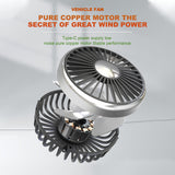 USB Car Fan for Backseat 3 Speeds Headrest Electricfan with LED Lights