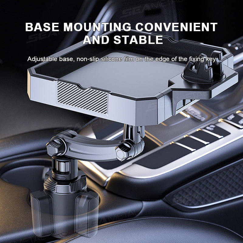 SEAMETAL Car Food Tray Portable Car Dining Table with Mobile Phone Holder