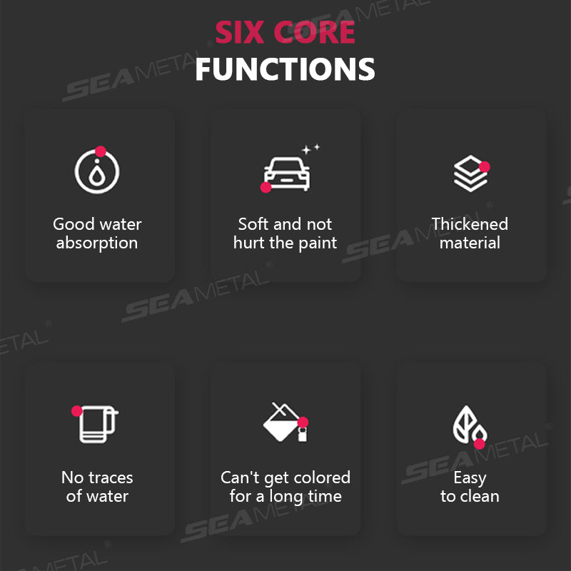 SEAMETAL Car Cleaning Towel 800GSM Coral Fleece Super Absorbent Double-sided Thick