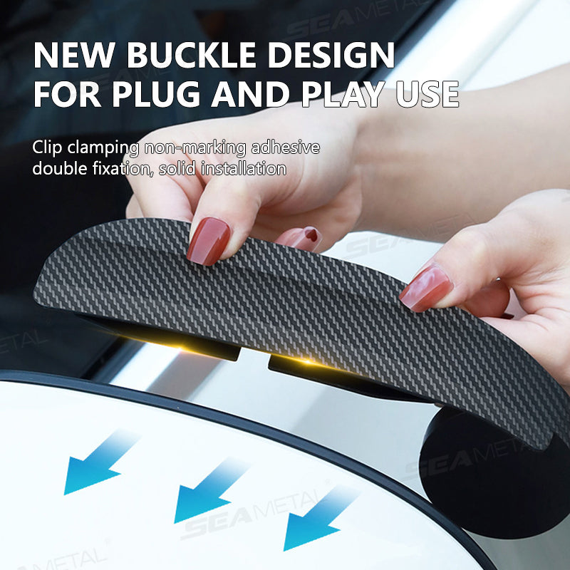 SEAMETAL Car Rearview Mirror Rain Eyebrow Reversing Mirror Rainproof 360 Degree Adjustable Mirror With Clip Desigh