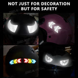 SEAMETAL Reflective Stickers Motorcycle Helmet Decal Arrows Eyes Wings Devil Horns Waterproof Night Warning Sign Exterior Parts