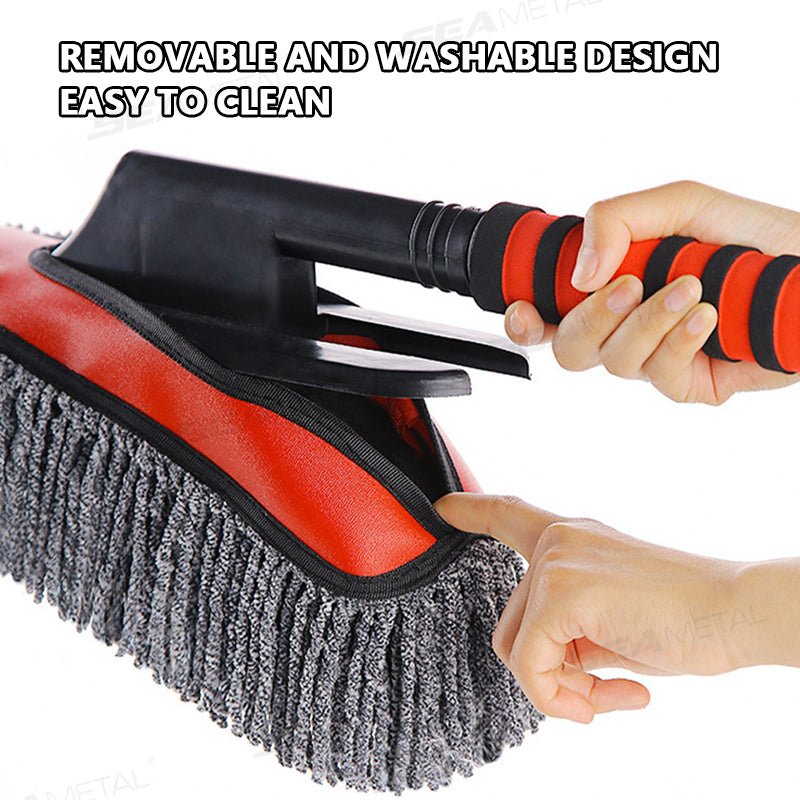 SEAMETAL Microfiber Car Wash Mop Retractable Handle Dust Remover Wax Brush