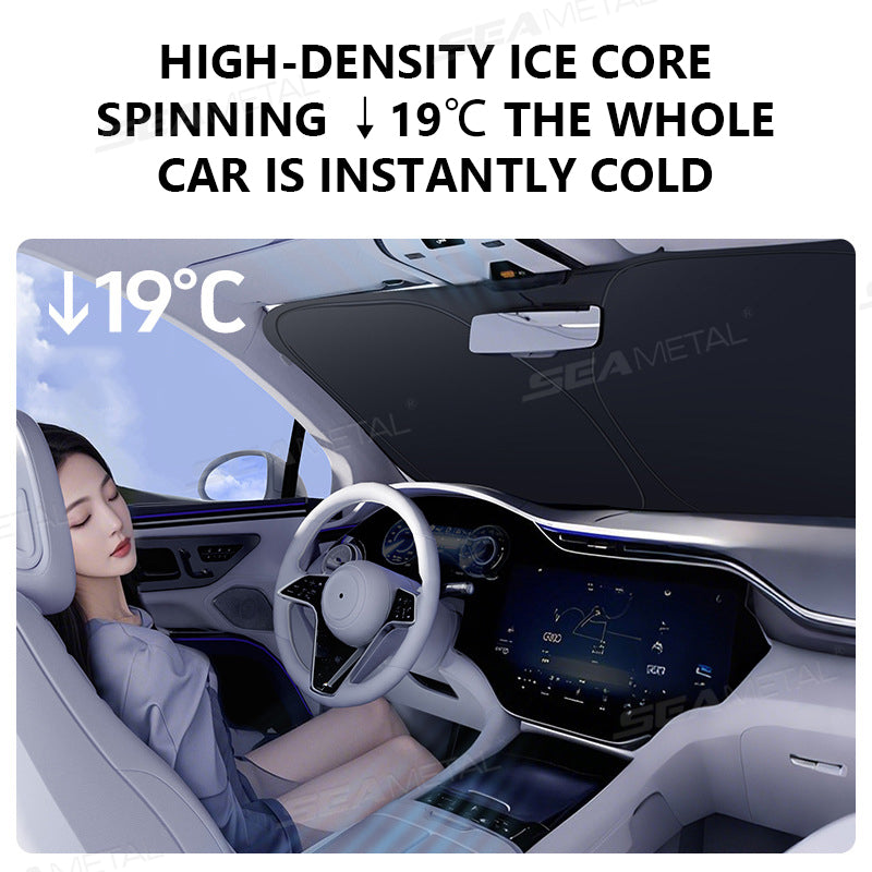 SEAMETAL Car Windshield Sun Shade Cover Foldable Thicken Front Window UV Refletive Protection Cover