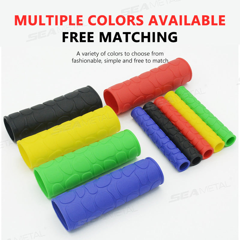 SEAMETAL 4Pcs Motorcycle Handlebar Grip Sleeve Rubber Anti-Slip Motorcycle Handle Cover