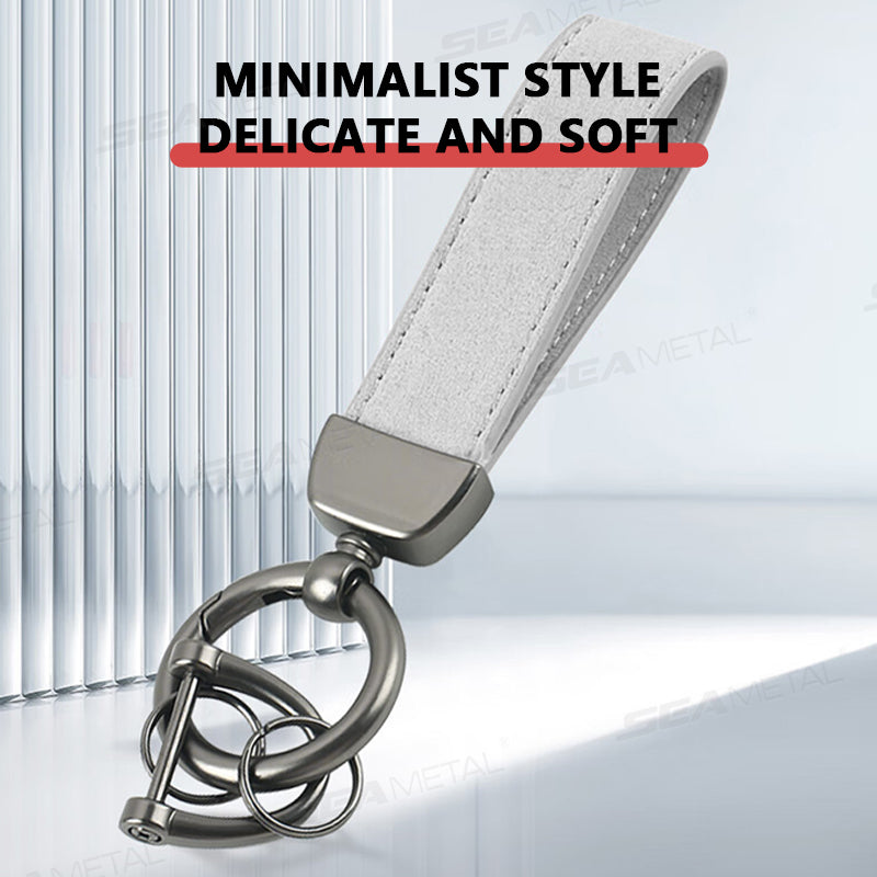 SEAMETAL Suede Metal Buckle Car Keychains Universal Key Chain
