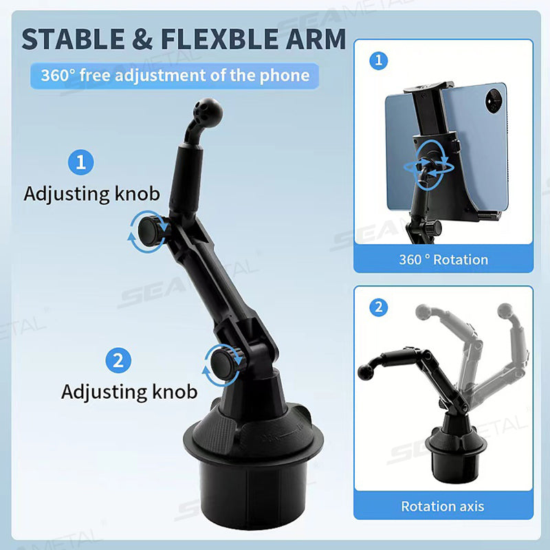SEAMETAL Car Tablet Holder Stand Adjustable For IPad Mount Support Smartphone