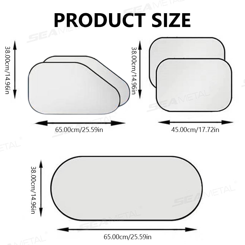 SEAMETAL Car Window Sun Shade Foldable Front Back Side Window Sunshade Cover