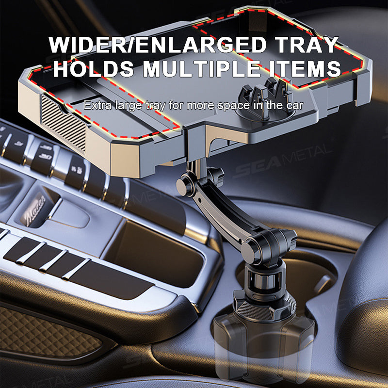 SEAMETAL Car Food Tray Portable Car Dining Table with Mobile Phone Holder