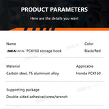 SEAMETAL Honda PCX160 Modified Double Hook Stainless Steel Storage Hook Luggage Motorcycle Accessories