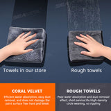 SEAMETAL 500GSM Car Wash Towel Cleaning Cloth Rag Thickened Coral Fleece Microfiber Towel Car Detailing Care Tools