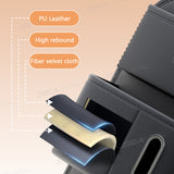 SEAMETAL Large Capacity PU Leather Car Seat Back Organizer with Tissue Holder