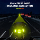 SEAMETAL Reflective Stickers Motorcycle Helmet Decal Arrows Eyes Wings Devil Horns Waterproof Night Warning Sign Exterior Parts