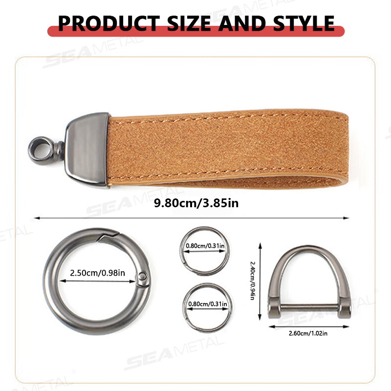 SEAMETAL Suede Metal Buckle Car Keychains Universal Key Chain