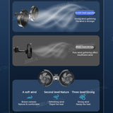 SEAMETAL Dual Head Car Fan Rotatable Rear Seat Dual Fan USB Rechargeable 3-Speed Adjustable Air Cooling Fan