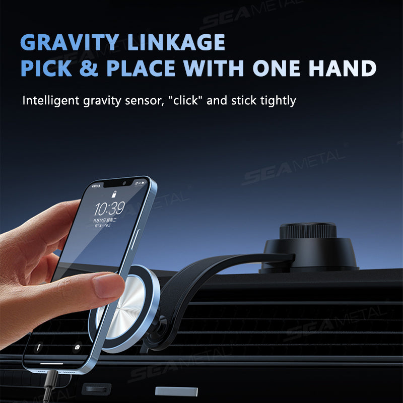 SEAMETAL Car Phone Holder Magnetic Sucker Aluminum Alloy Dashboard Air Outlet