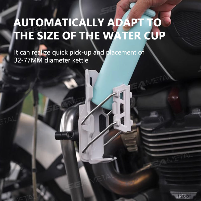 SEAMETAL Universal Bike Motorcycle Water Bottle Holder Adjustable Handlebar Cup Cage For MTB Road Cycling ADV Motorcycle Durable