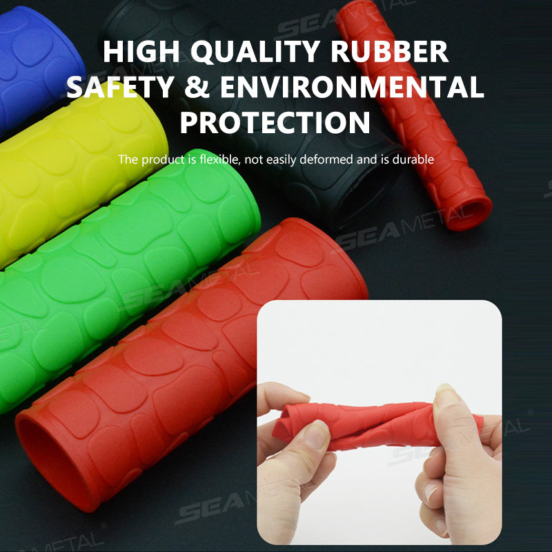 SEAMETAL 4Pcs Motorcycle Handlebar Grip Sleeve Rubber Anti-Slip Motorcycle Handle Cover