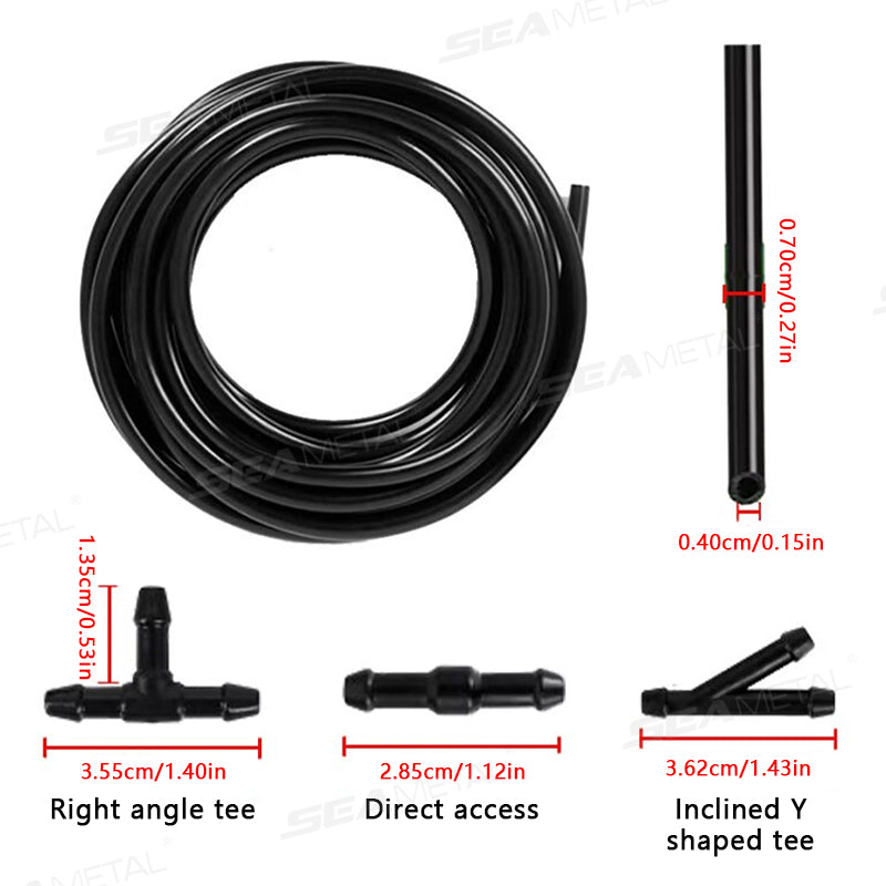 SEAMETAL Car Windshield Wiper Washer Spray Nozzle Dual Hole Hose Wiper Water Jet