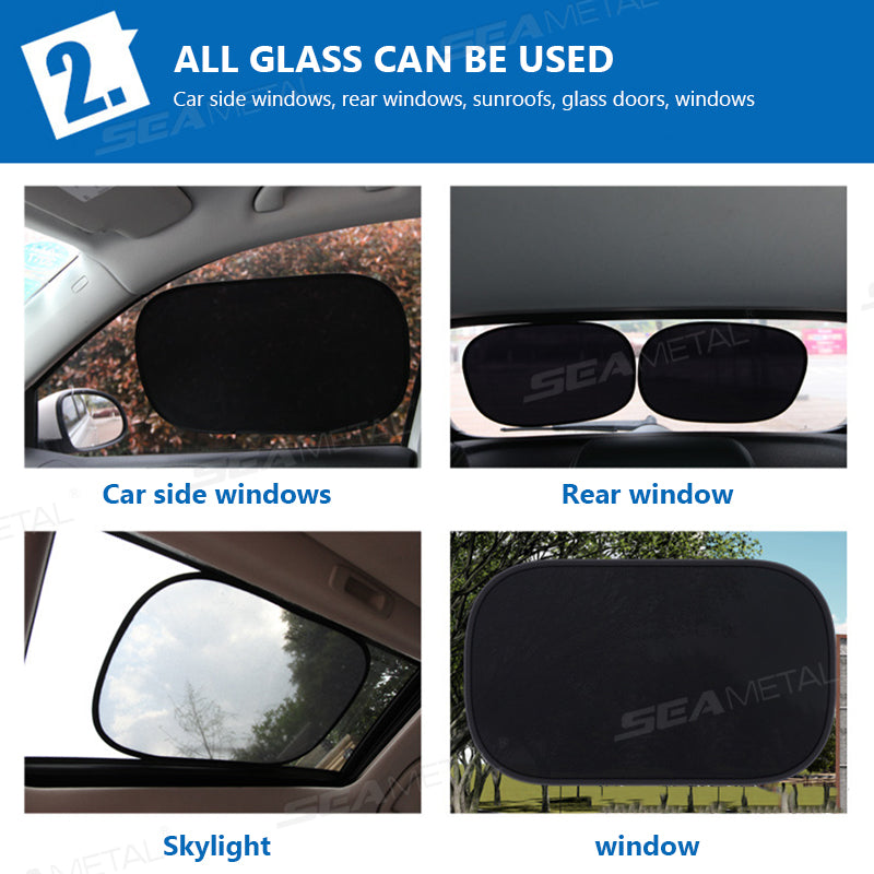 SEAMETAL 2pcs Car Sun Shade UV Protection Car Window Sunshade Side Mesh