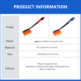 SEAMETAL Car Tyre Rim Cleaning Brush Non-slip Long-handle Brush Car / Bike Wheel Hub Cleaning Washing Tools