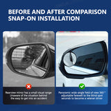 SEAMETAL Car Rearview Mirror Rain Eyebrow Reversing Mirror Rainproof 360 Degree Adjustable Mirror With Clip Desigh